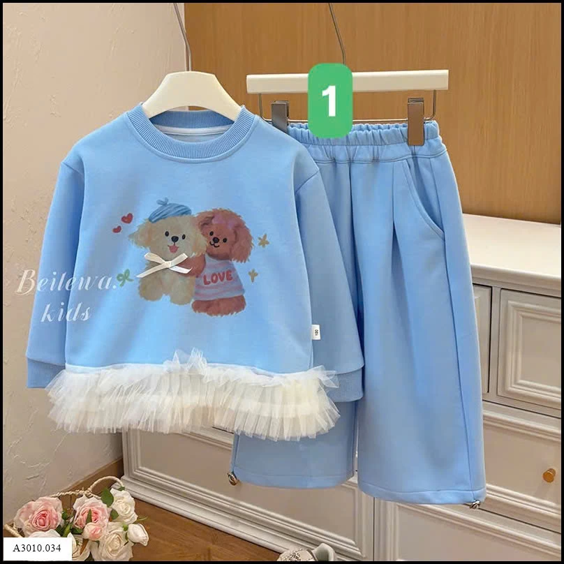 BỘ NỈ XINH BÉ GÁI   Giá sỉ 155ka