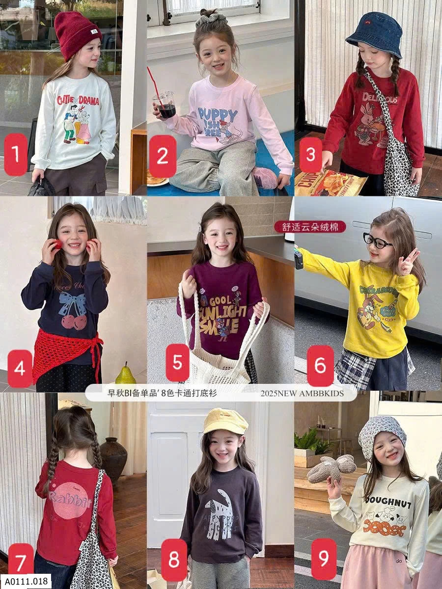 ÁO THUN DÀI TAY BG AMBB   Giá sỉ 90-150:  95k 160: 105k 170:  115k