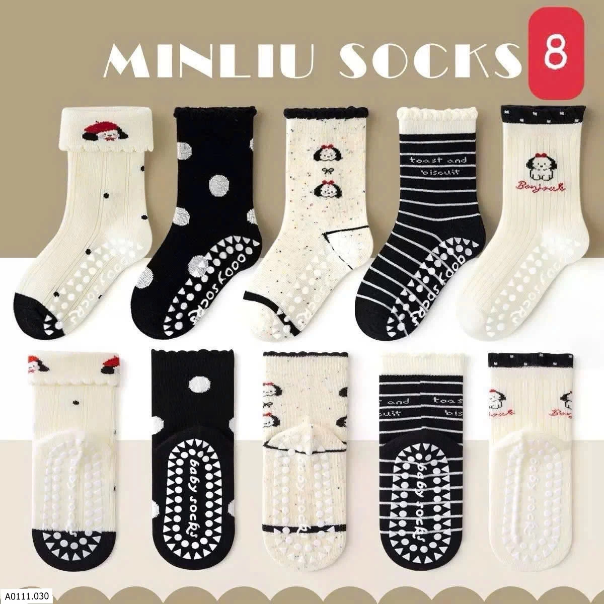 SET 5Đ TẤT CHỐNG TRƠN NHÀ MINLIU   Sỉ  86k/1 set 5đ