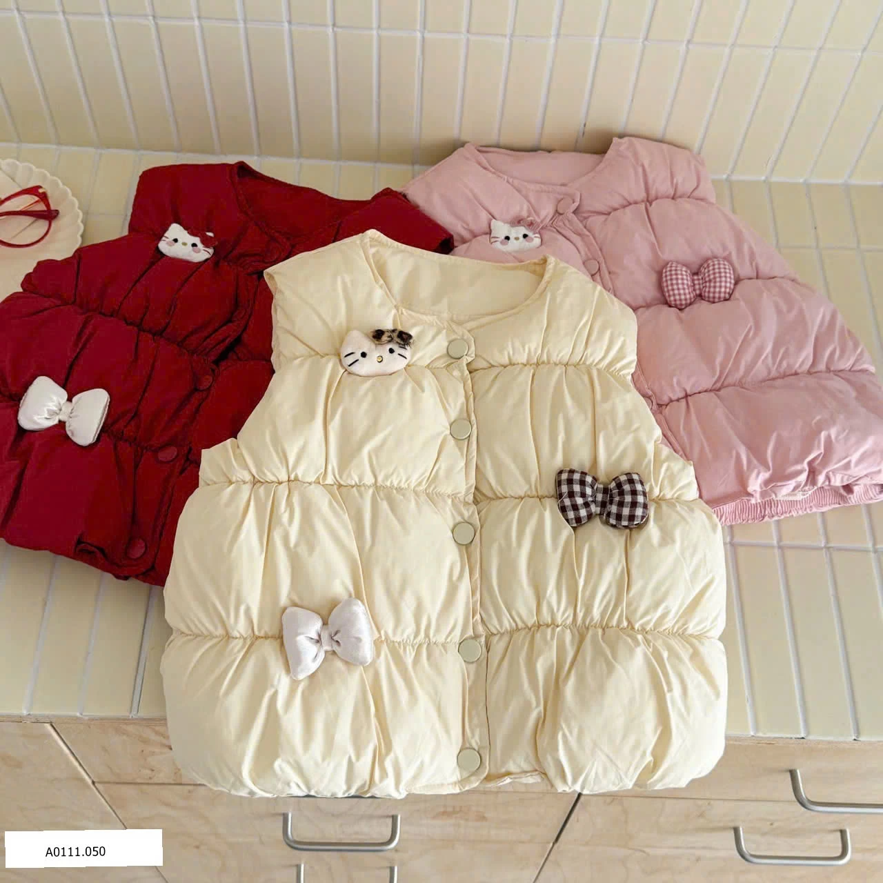 ÁO GILE PHAO HELLO KITTY BÉ GÁI   Giá sỉ 160k