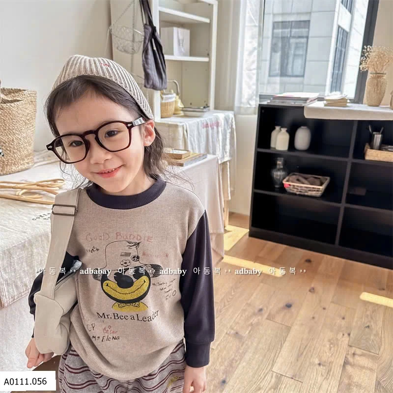 ÁO THUN GÂN LÓT NHUNG  AD.BABY  Giá sỉ 136k