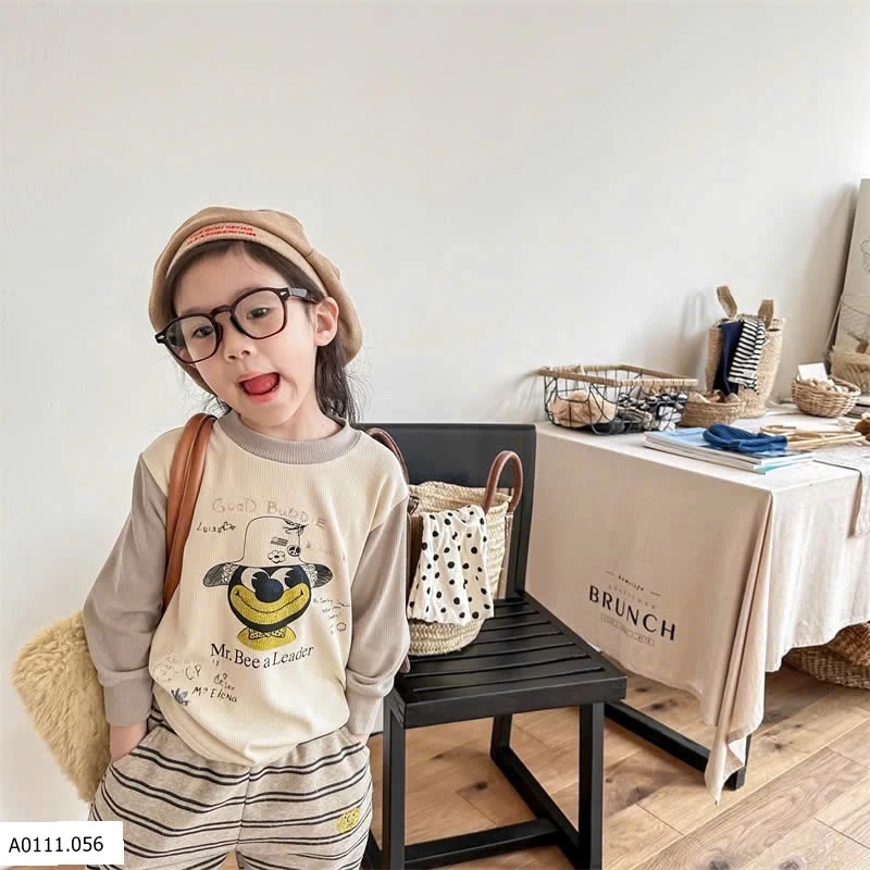 ÁO THUN GÂN LÓT NHUNG  AD.BABY  Giá sỉ 136k