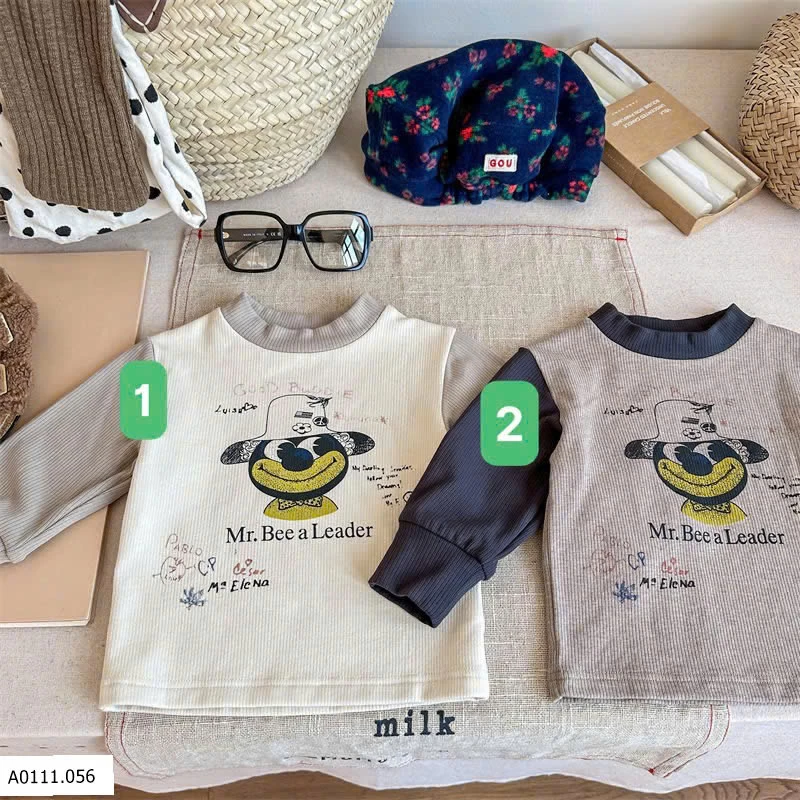ÁO THUN GÂN LÓT NHUNG  AD.BABY  Giá sỉ 136k
