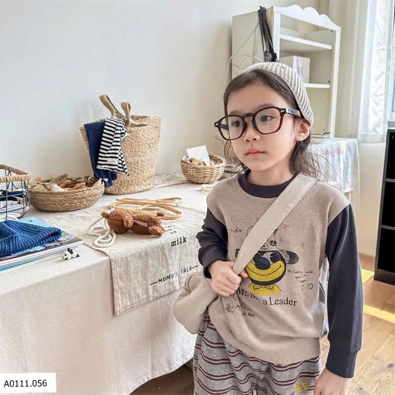 ÁO THUN GÂN LÓT NHUNG  AD.BABY  Giá sỉ 136k