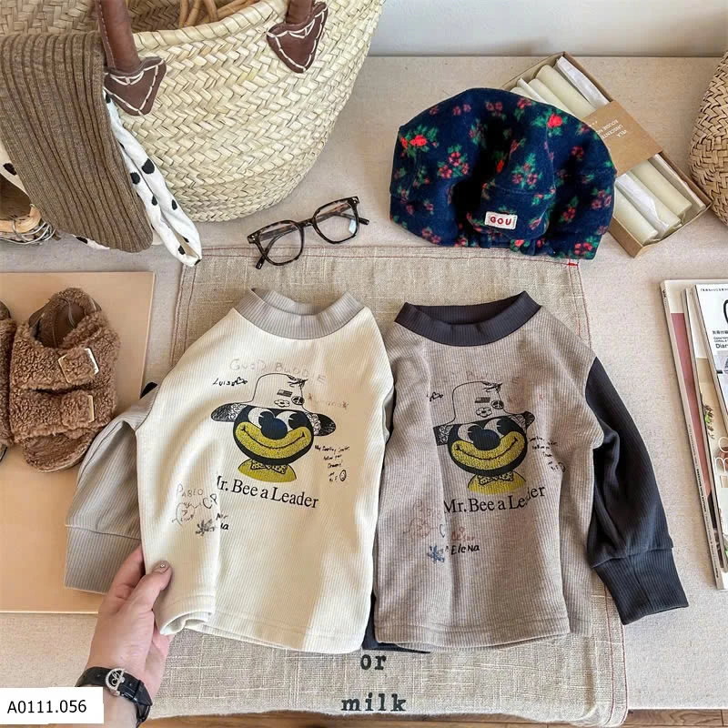 ÁO THUN GÂN LÓT NHUNG  AD.BABY  Giá sỉ 136k