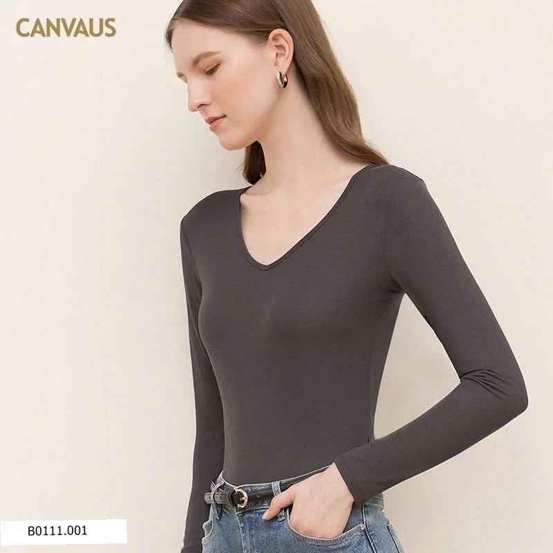 Áo cổ chữ V CANVAUS mùa thu   Giá sỉ 150k