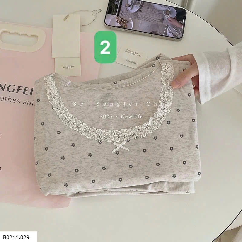 BỘ THU ĐÔNG HOA NHÍ PHỐI REN   Giá sỉ 180k