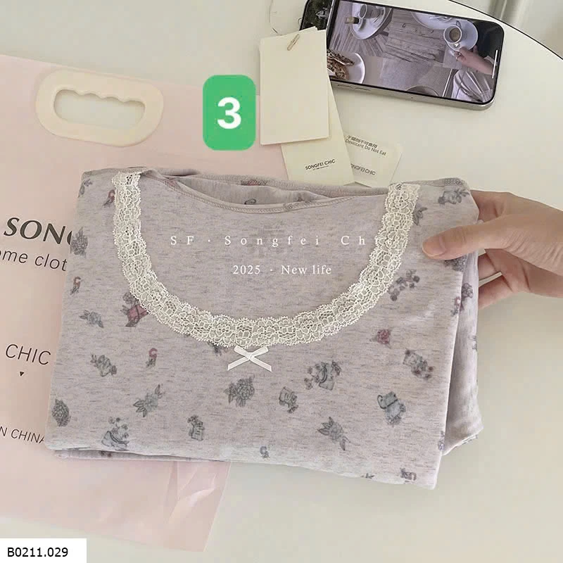 BỘ THU ĐÔNG HOA NHÍ PHỐI REN   Giá sỉ 180k