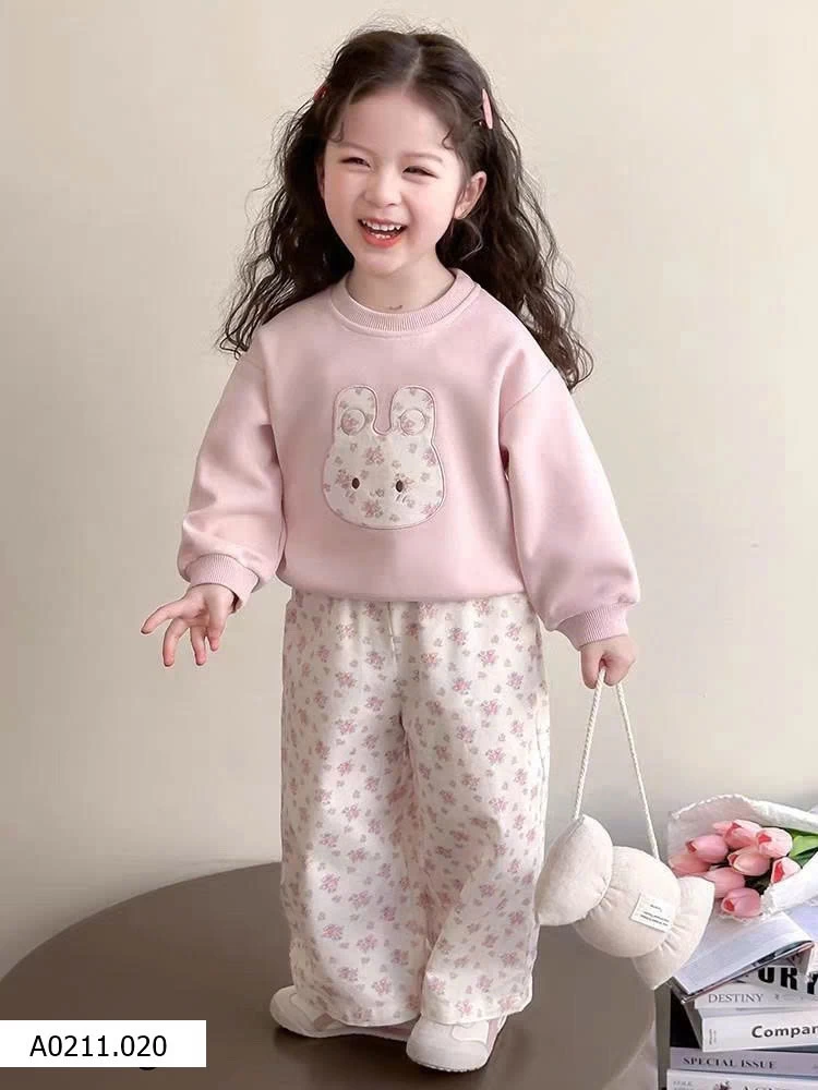 BỘ ĐỒ BÉ GÁI MÙA THU HỌA TIẾT DỄ THƯƠNG  Giá sỉ 160k