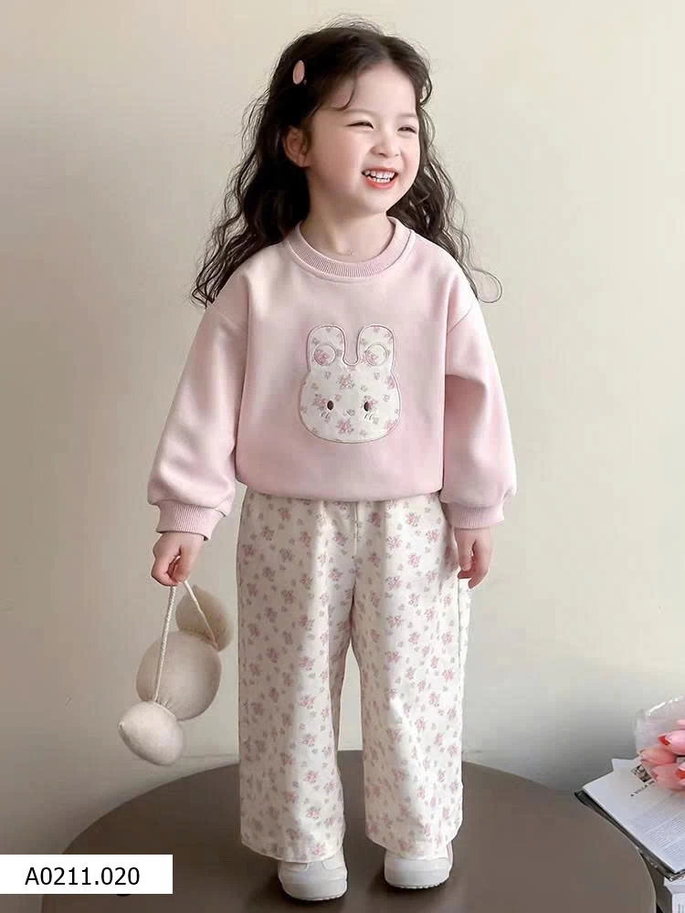 BỘ ĐỒ BÉ GÁI MÙA THU HỌA TIẾT DỄ THƯƠNG  Giá sỉ 160k