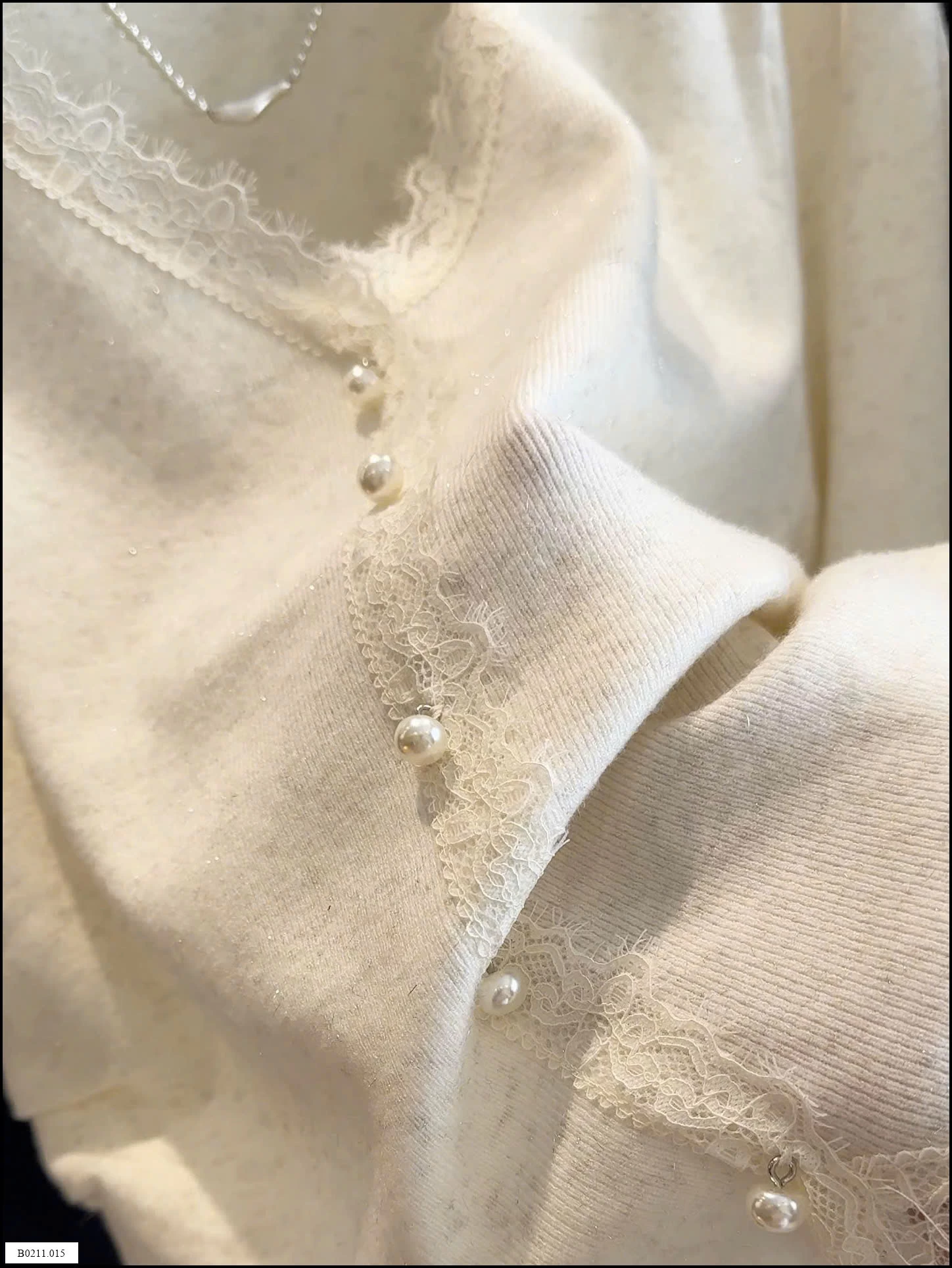 ÁO LEN NHÀ ANNA VIỀN PHỐI REN   Giá sỉ 169k