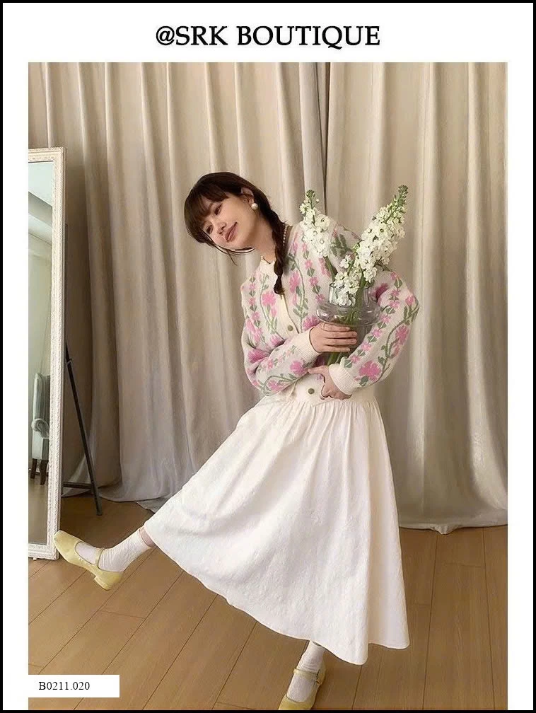 ÁO CARDIGAN LEN HOA CỔ ĐIỂN PHONG CÁCH HÀN  Giá sỉ 140k