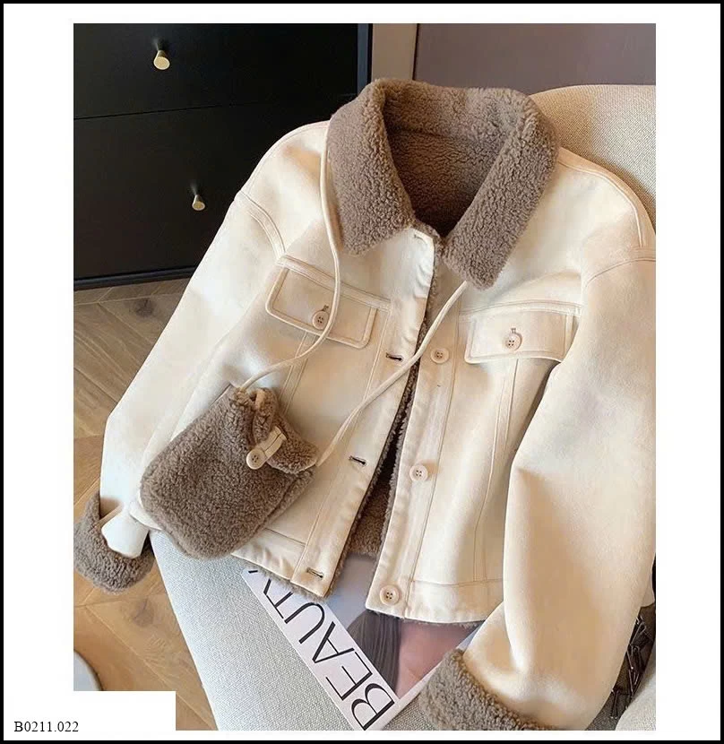 ÁO KHOÁC LÓT LÔNG CỪU CỔ BẺ    Giá sỉ 350k