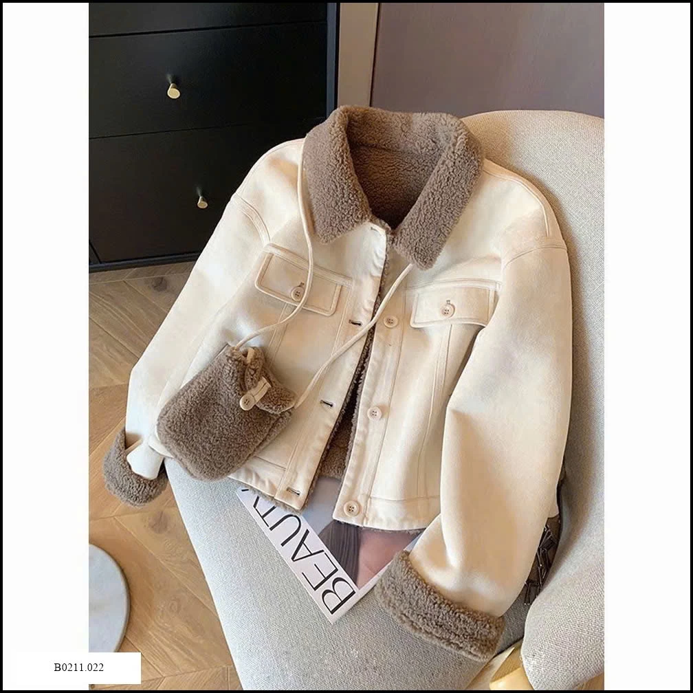 ÁO KHOÁC LÓT LÔNG CỪU CỔ BẺ    Giá sỉ 350k