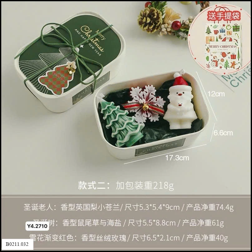 HỘP QUÀ NẾN DECOR NOEL  Giá sỉ 85k