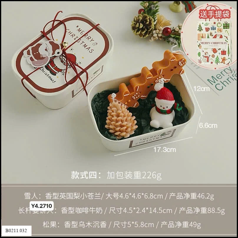 HỘP QUÀ NẾN DECOR NOEL  Giá sỉ 85k