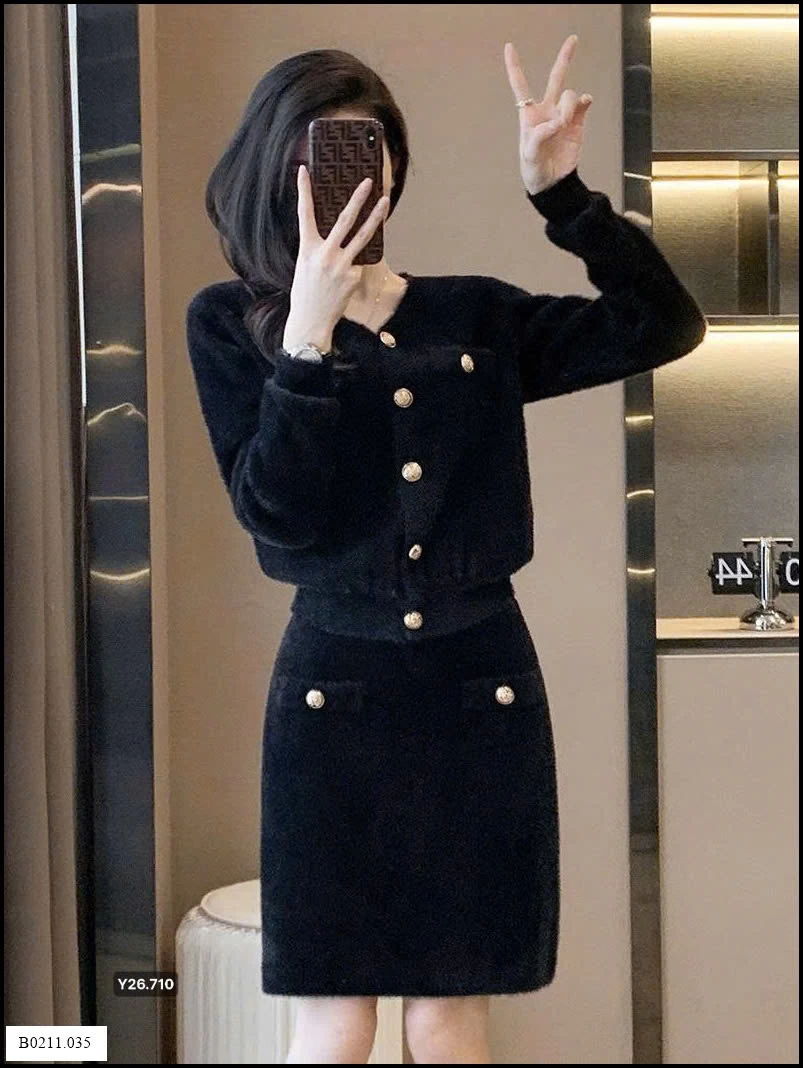 Váy len dệt kim phong cách  mùa thu 2025 Giá sỉ 430ka