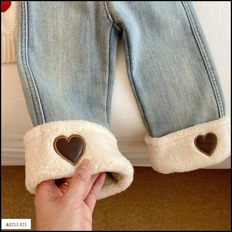 QUẦN JEAN BÉ GÁI LÓT LÔNG  Giá sỉ 157k