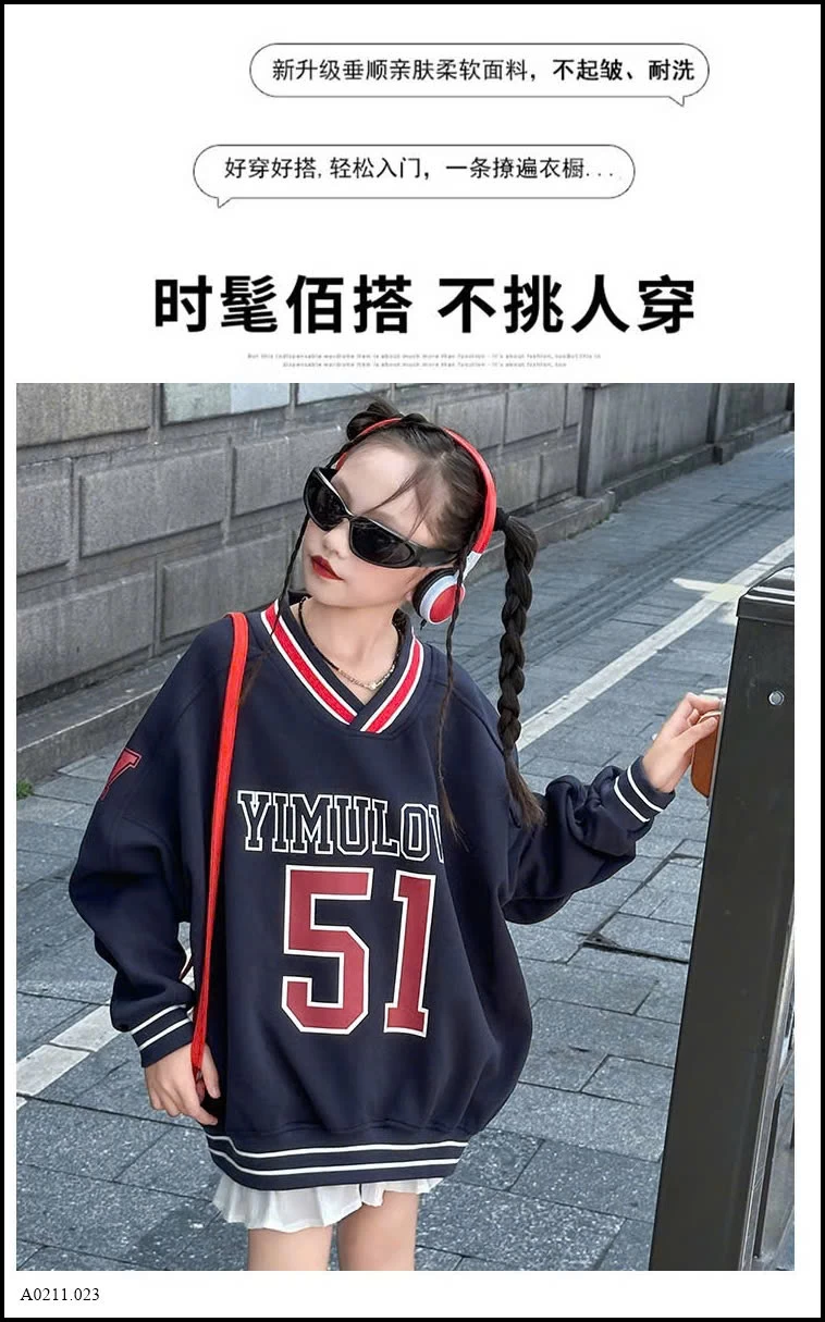 ÁO NỈ SỐ 51 DÁNG RỘNG   Giá sỉ 194k