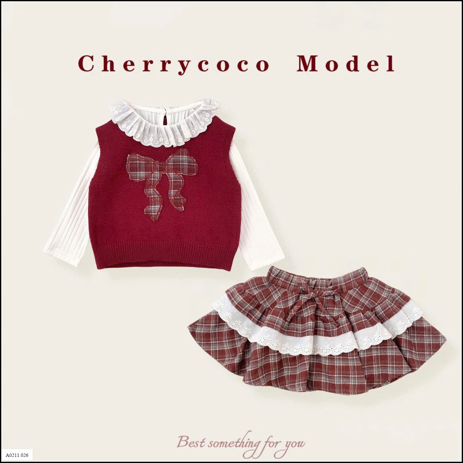 SET ÁO CỔ BÈO + GILE LEN  + CHÂN VÁY KẺ BÈO TẦNG BG   Giá sỉ 365k