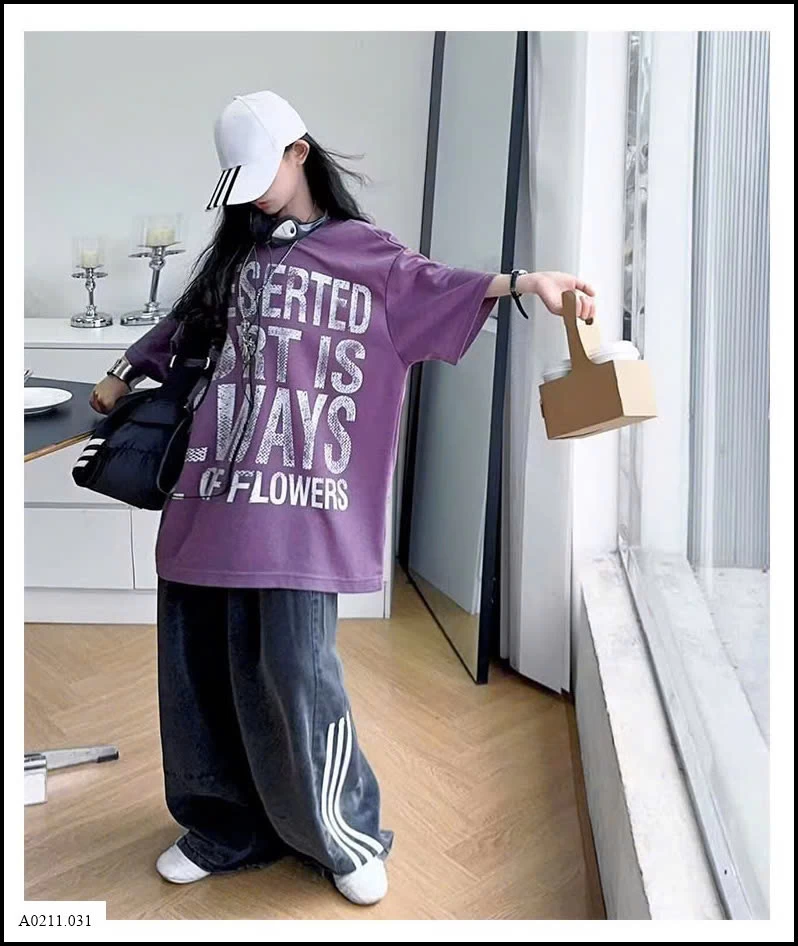 SÉT ÁO TÍM MIX QUẦN HIPHOP BÉ GÁI   Giá sỉ áo: 145k  quần: 189k