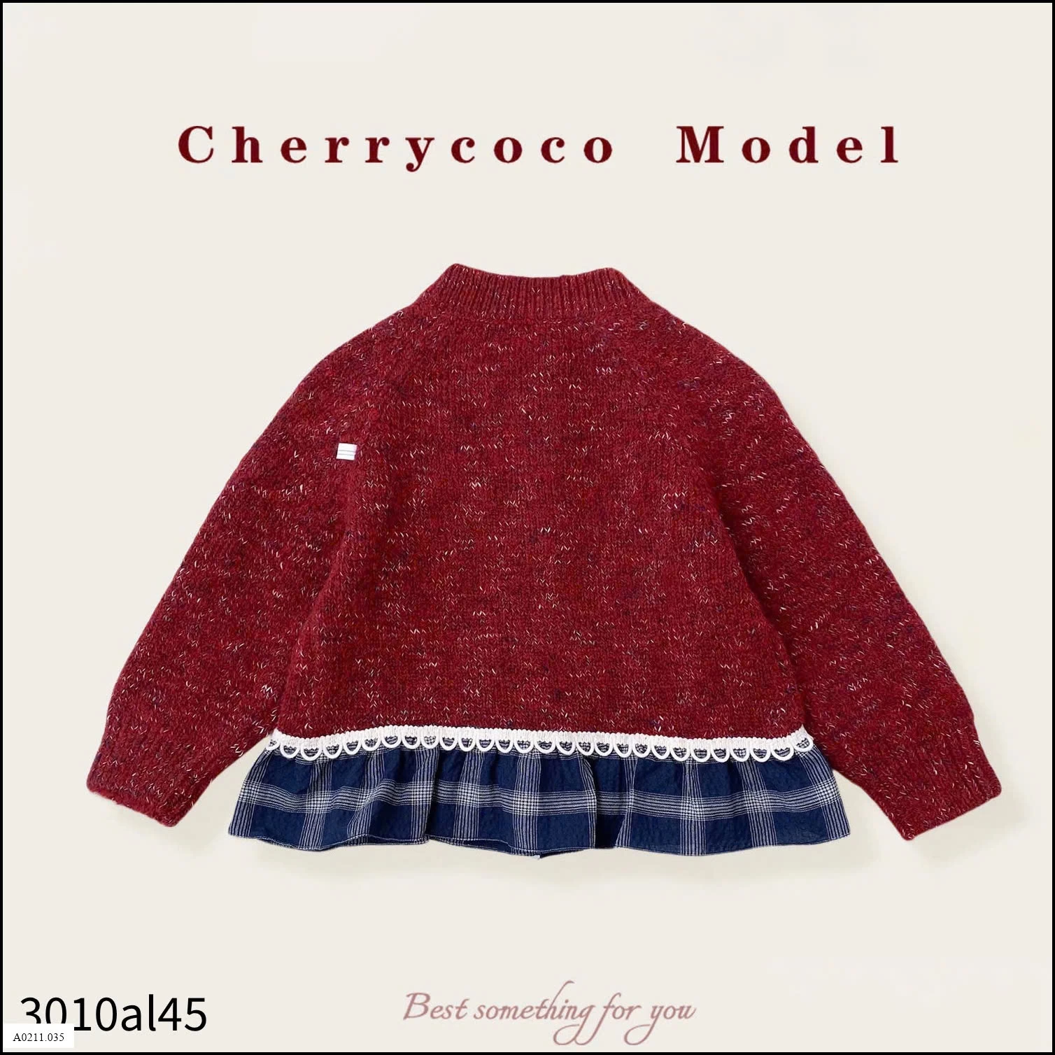 ÁO LEN VIỀN CARO HÃNG CHERRYCOCO CHO BÉ  Giá sỉ 220k