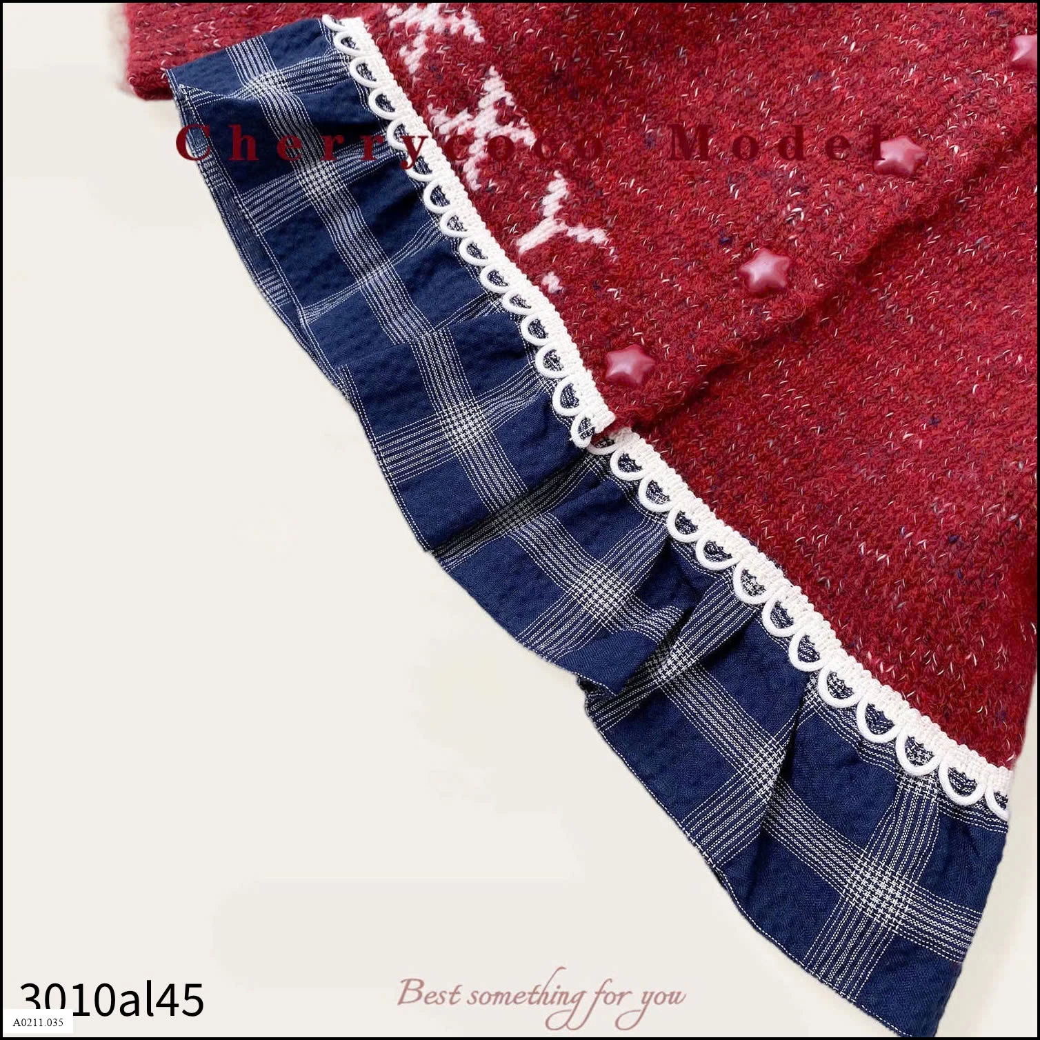 ÁO LEN VIỀN CARO HÃNG CHERRYCOCO CHO BÉ  Giá sỉ 220k