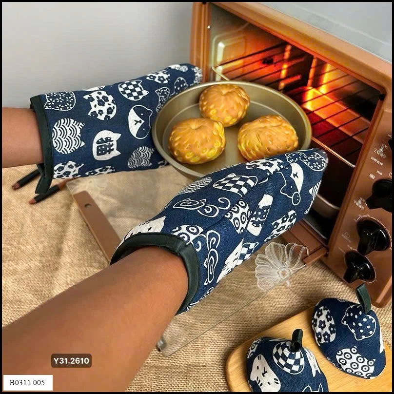 Set găng tay + bắt nồi  Giá sỉ 80k /1 set