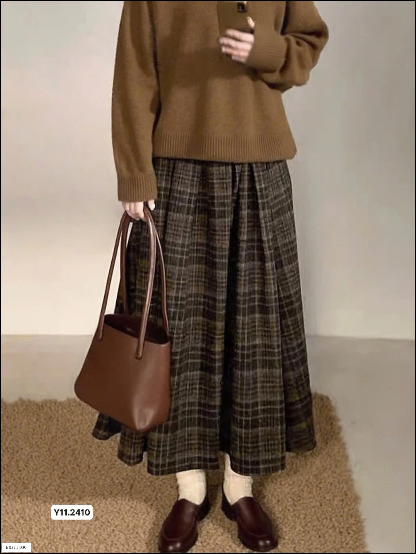 CHÂN VÁY LEN MIDI  ANNA Giá sỉ 210k