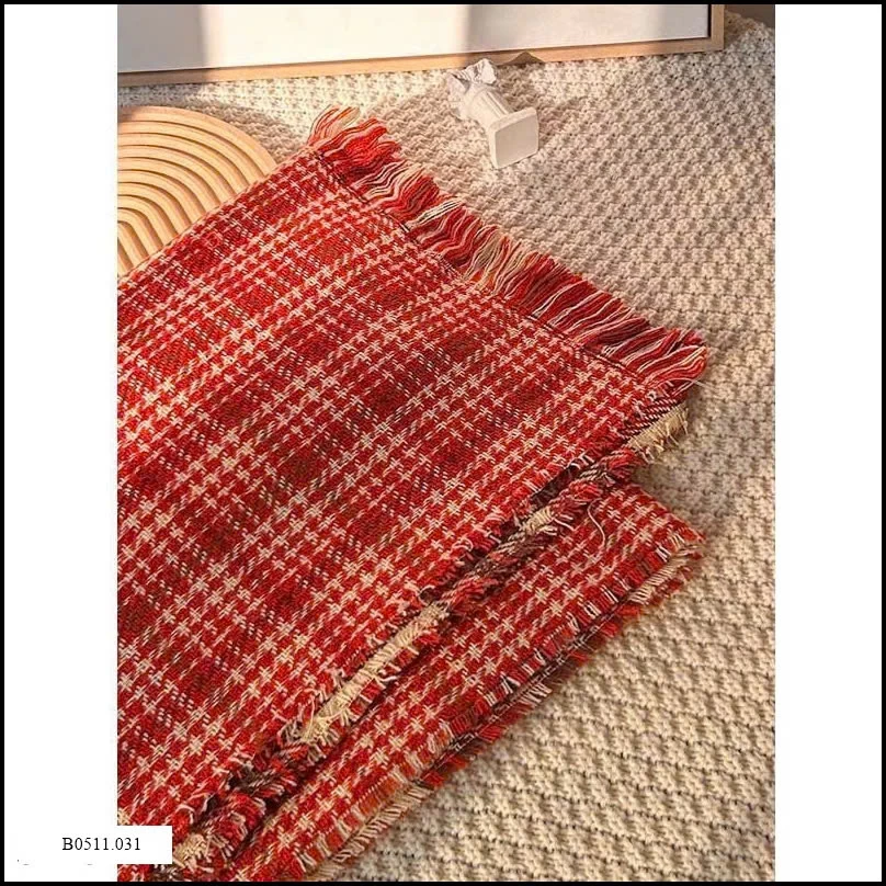 KHĂN CHOÀNG KẺ ĐỎ 2 MẶT  Giá sỉ 70k