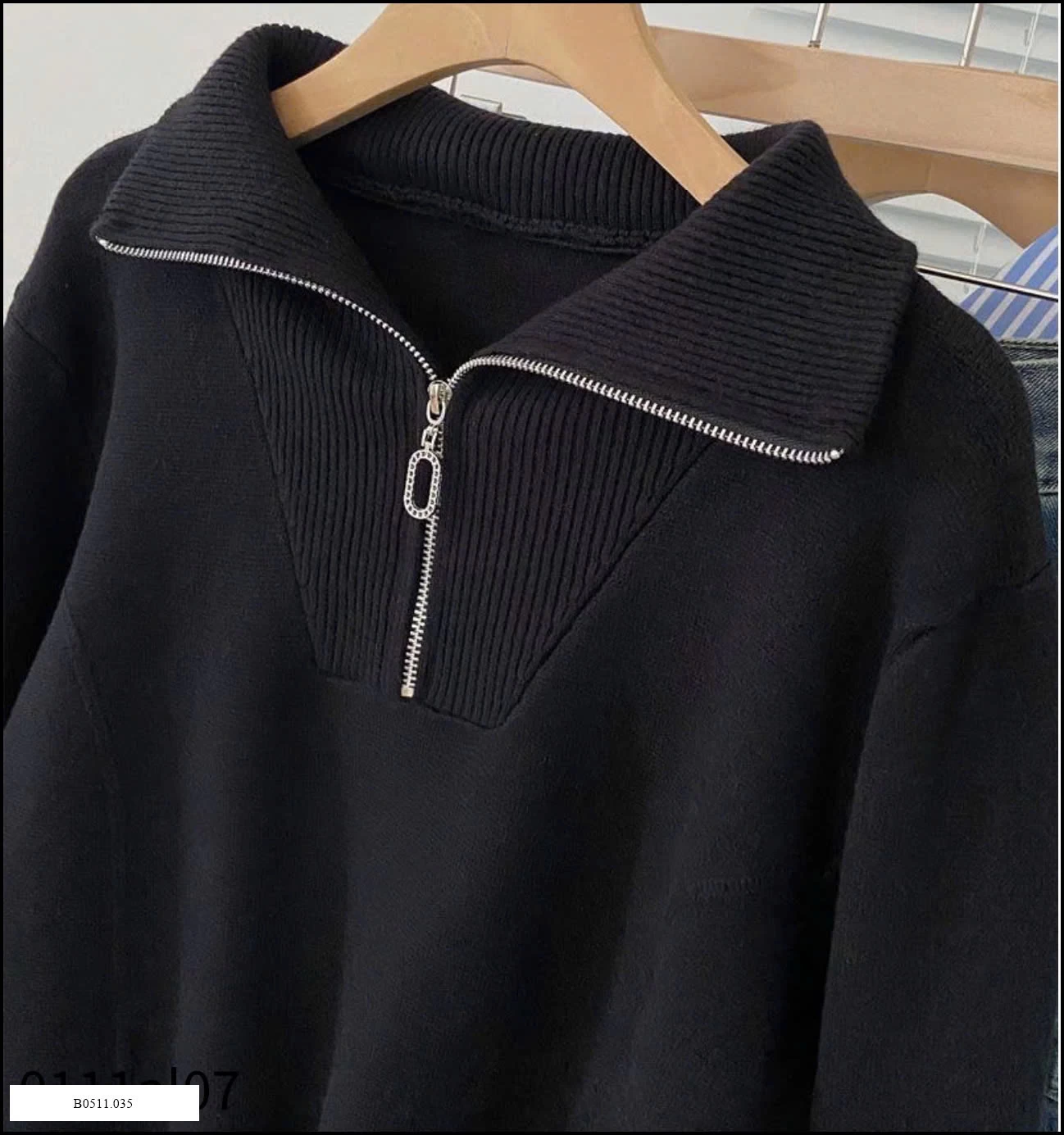 ÁO LEN NỮ CỔ CAO NỬA KÉO KHOÁ Giá sỉ 215k