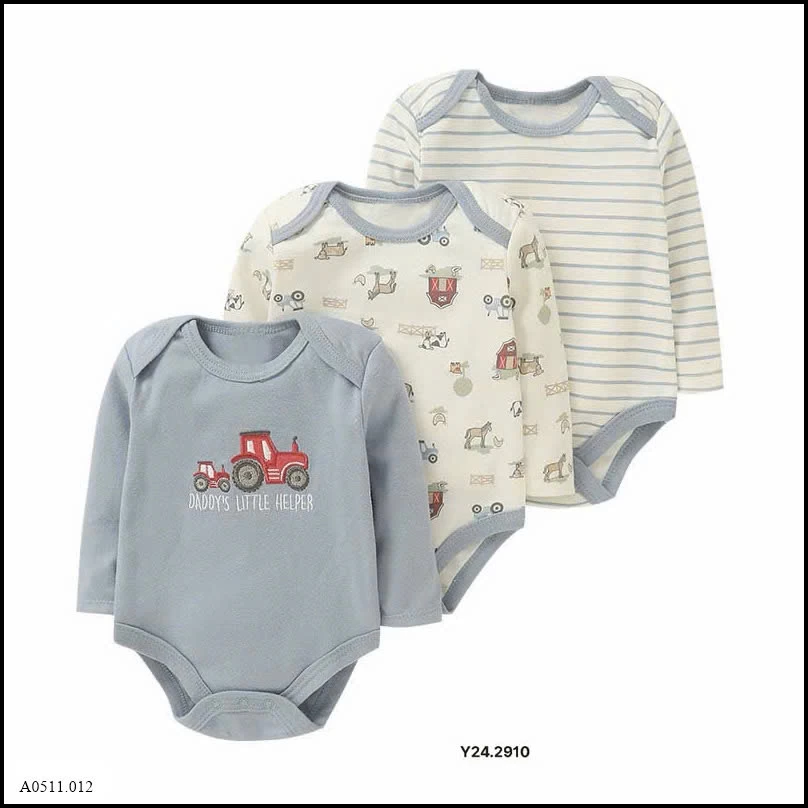 SET 3 BODY HỌA TIẾT CHO BÉ Giá sỉ 160k/set