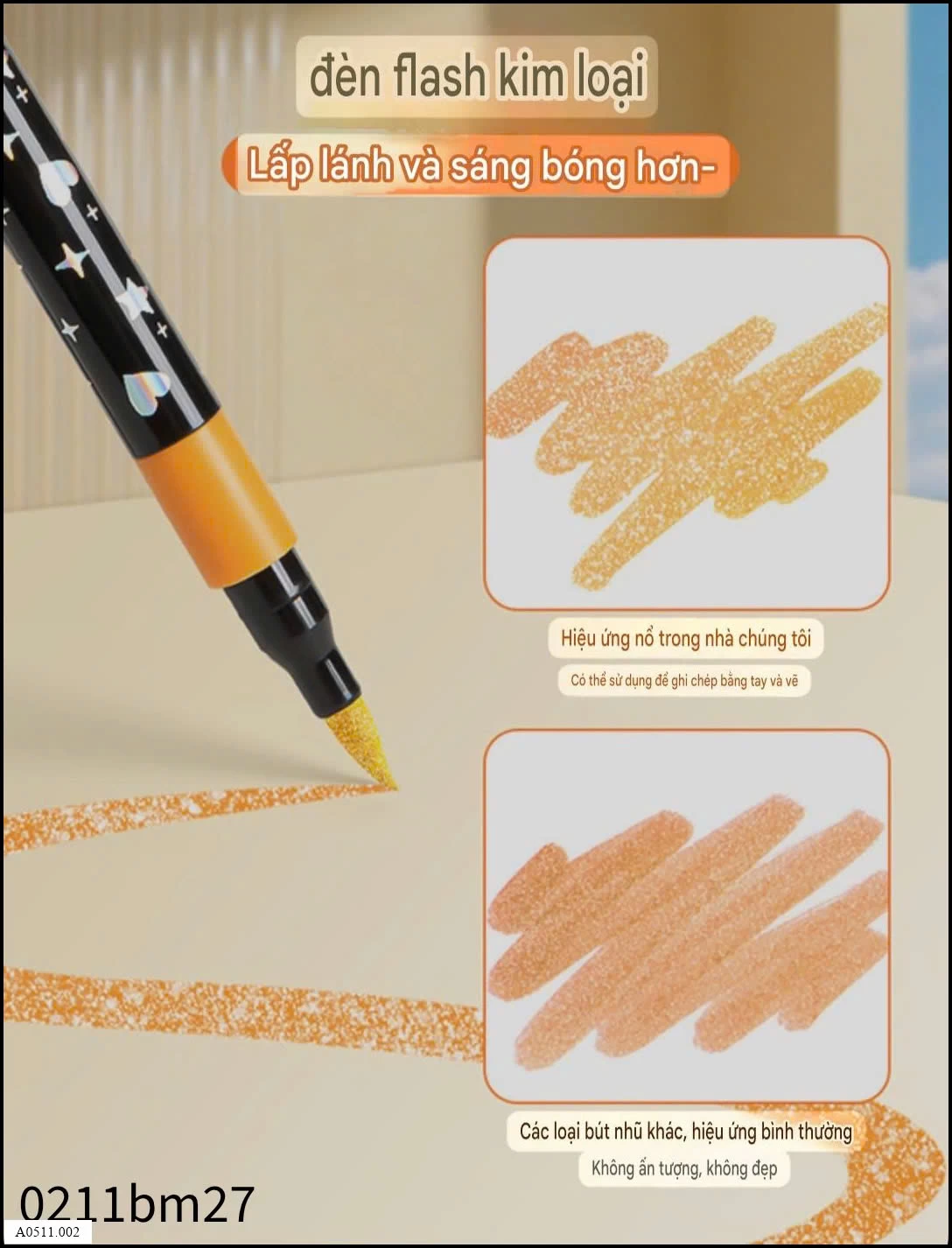 Bộ bút màu nhũ bling bling Giá sỉ 95k