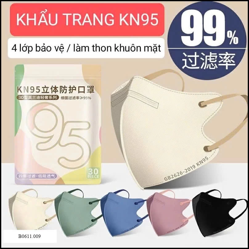 PACK 100C KHẨU TRANG MORANDI KN95 Giá sỉ  85k/100c
