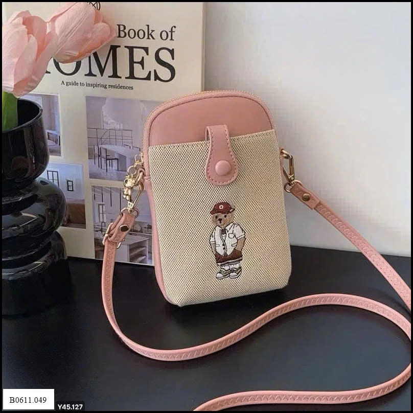 TÚI MINI ĐEO CHÉO THÊU GẤU  Giá sỉ 125k