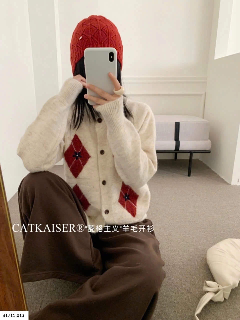ÁO LEN CARDIGAN HỌA TIẾT CATKAISER  Giá sỉ 175k