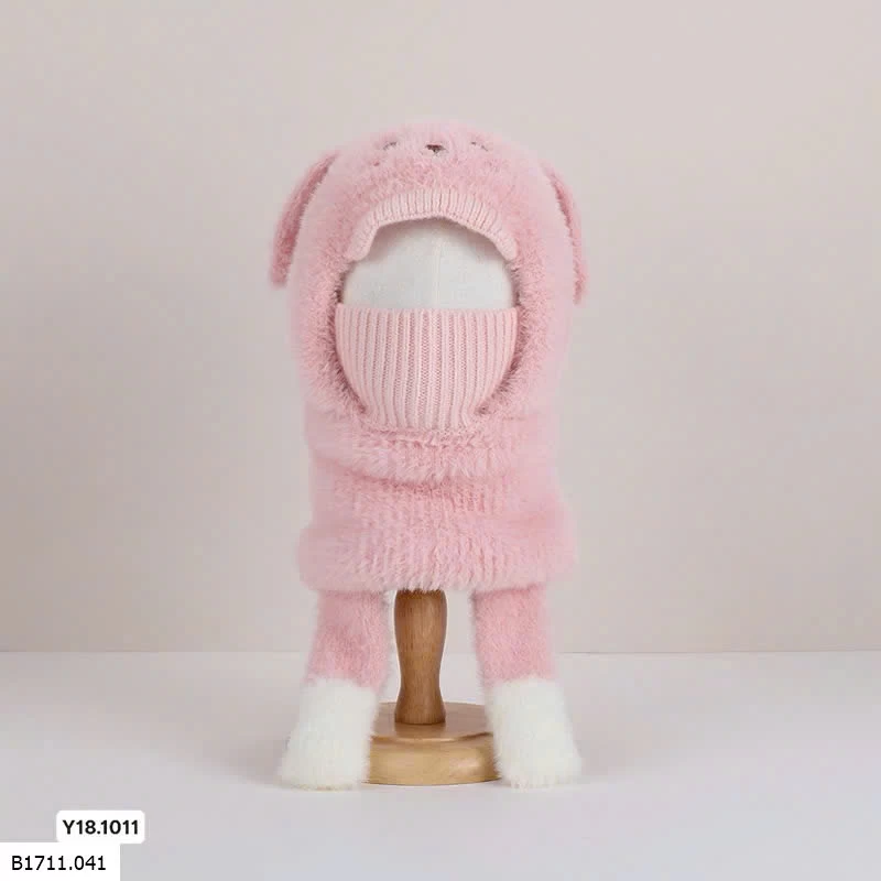 MŨ GẤU LÔNG DỄ THƯƠNG KÈM KHẨU TRANG   Giá sỉ 110k