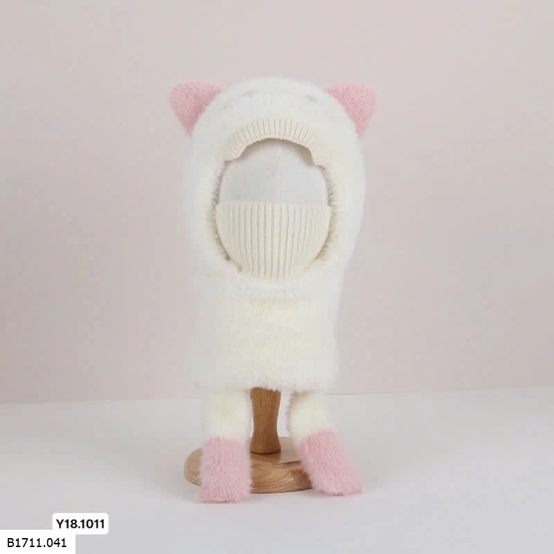 MŨ GẤU LÔNG DỄ THƯƠNG KÈM KHẨU TRANG   Giá sỉ 110k