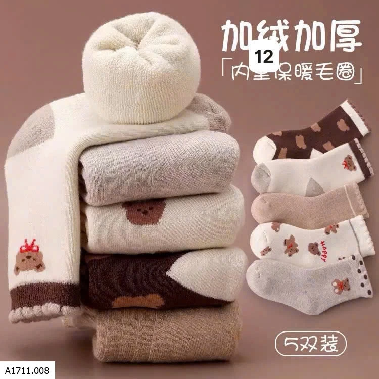 SET 5Đ TẤT CỔ DÀY ĐẠI HÀN CHO BÉ   Giá sỉ 50k/s 5 đôi 