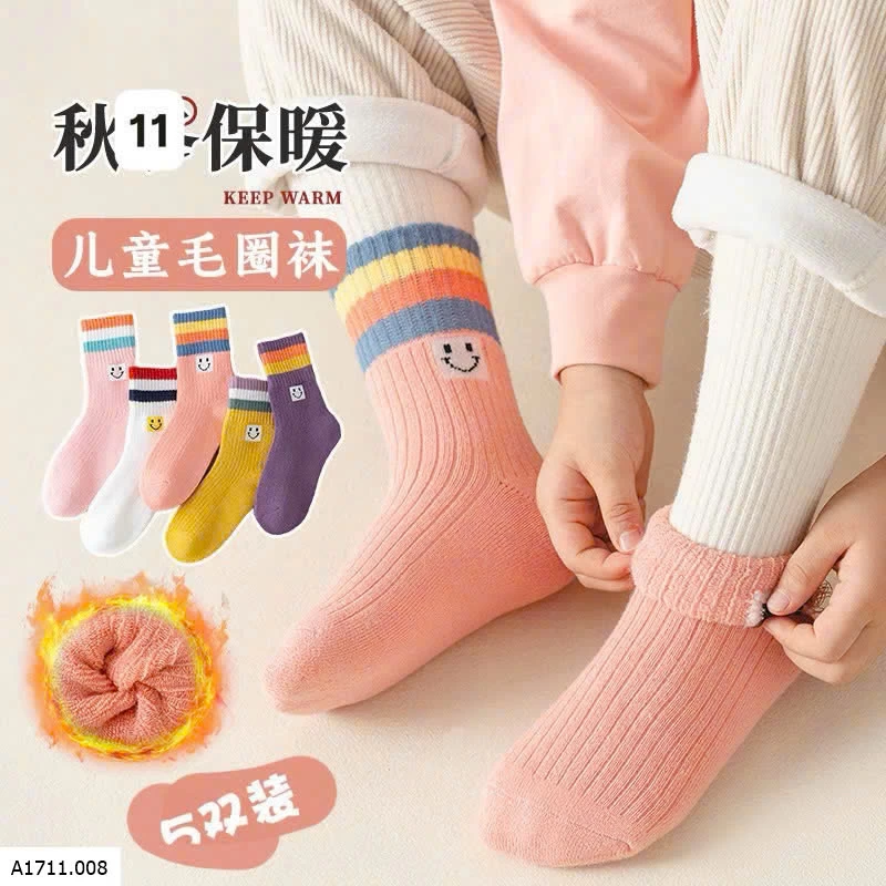 SET 5Đ TẤT CỔ DÀY ĐẠI HÀN CHO BÉ   Giá sỉ 50k/s 5 đôi 