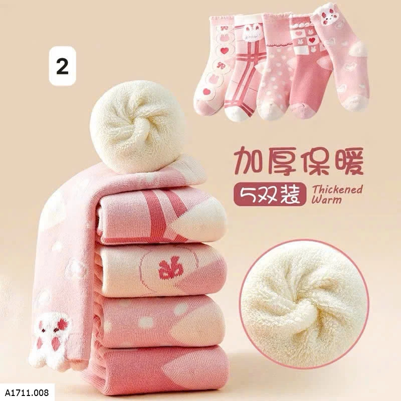 SET 5Đ TẤT CỔ DÀY ĐẠI HÀN CHO BÉ   Giá sỉ 50k/s 5 đôi 