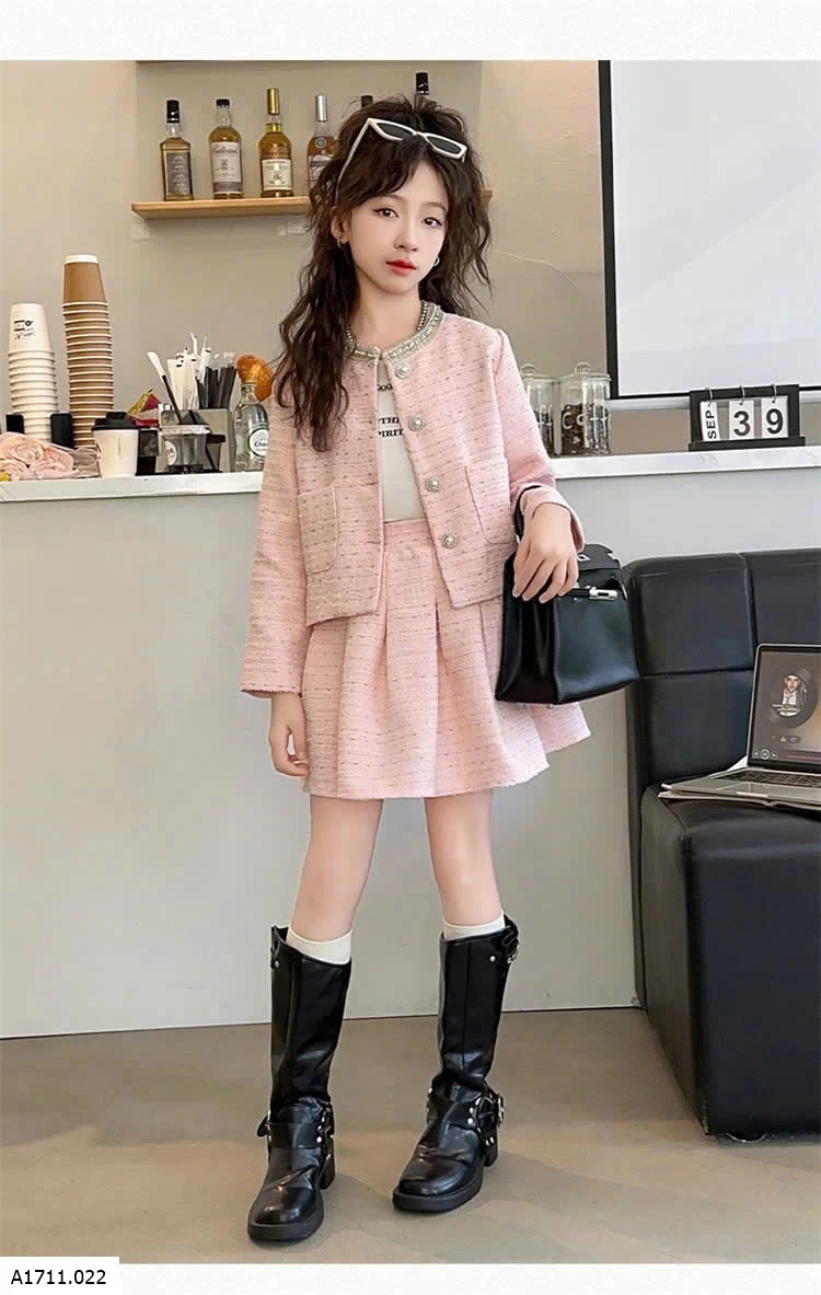 SET VÁY DẠ CHO BÉ GÁI   Giá sỉ 350k