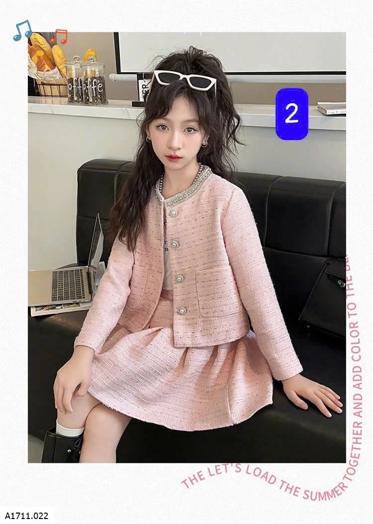 SET VÁY DẠ CHO BÉ GÁI   Giá sỉ 350k