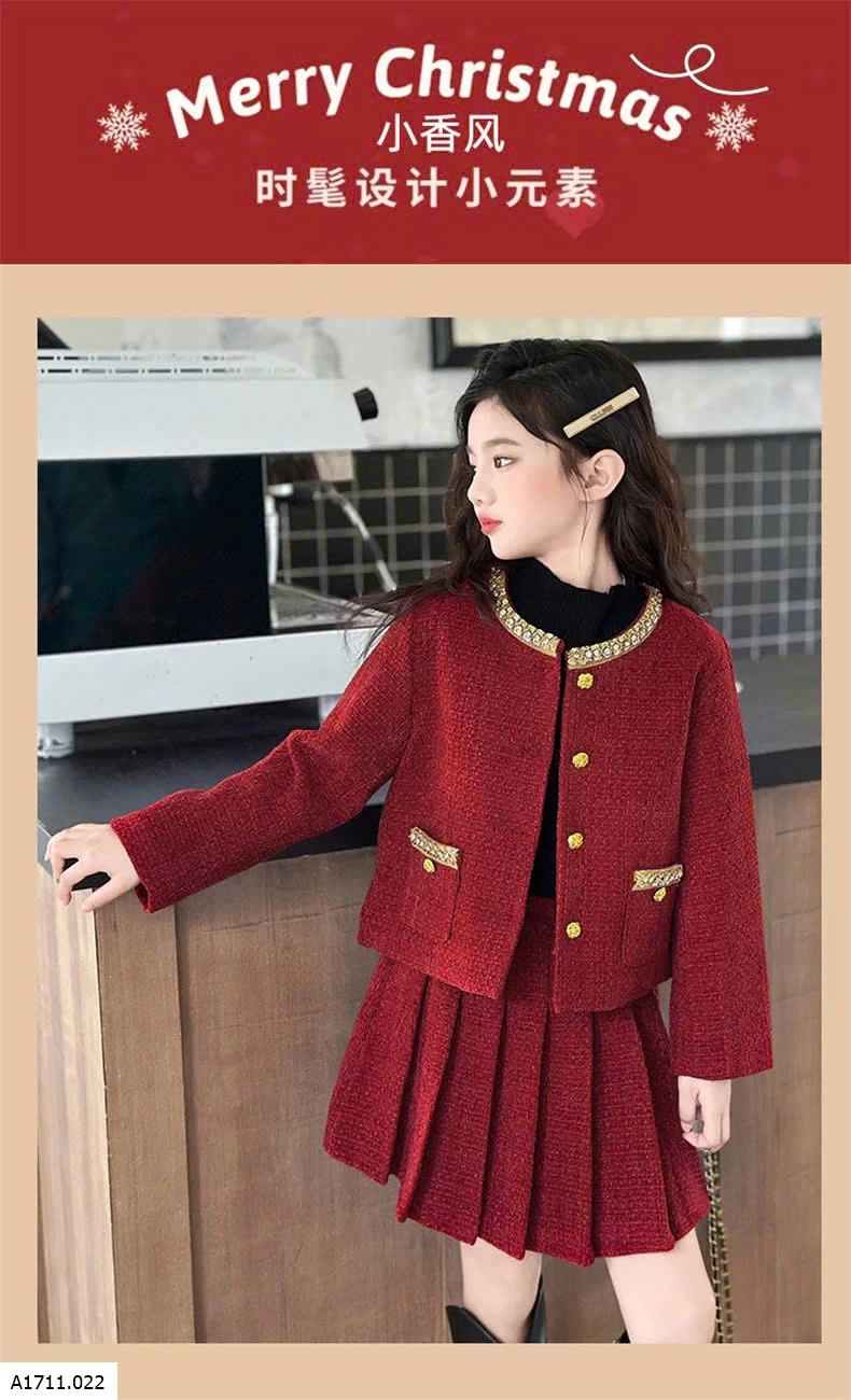 SET VÁY DẠ CHO BÉ GÁI   Giá sỉ 350k