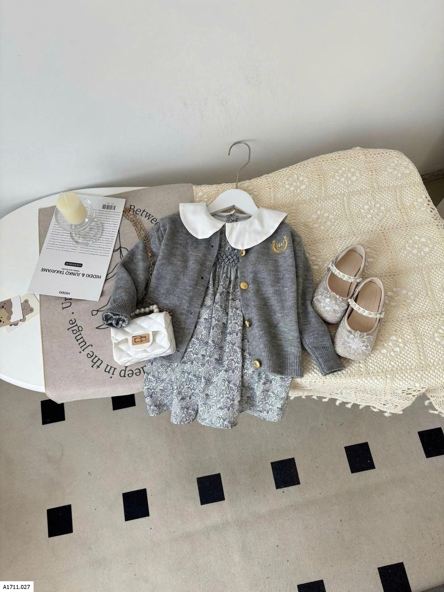 Set váy công chúa mix cardigan bé gái  Giá sỉ 225k/s