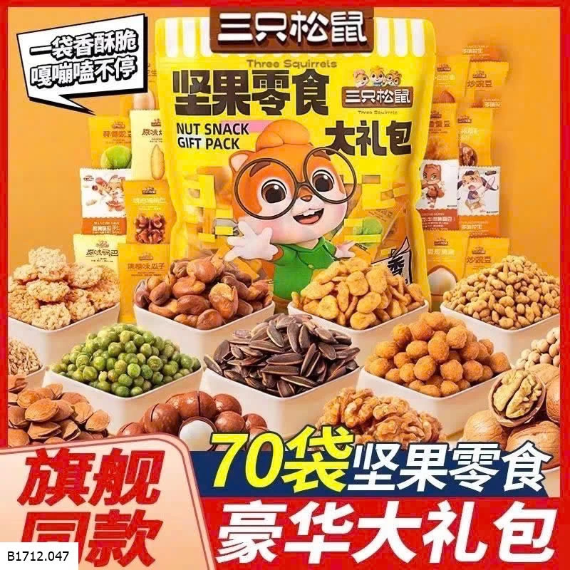 TÚI HẠT MIX HIỆU 3 CON SÓC  Giá sỉ 89k/set 650g