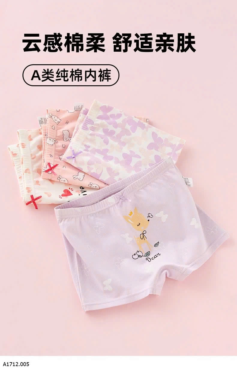 SET 4 QUẦN CHÍP ĐÙI CO BÉ GÁI  Giá sỉ 90ka