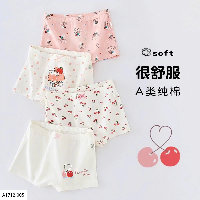 SET 4 QUẦN CHÍP ĐÙI CO BÉ GÁI  Giá sỉ 90ka