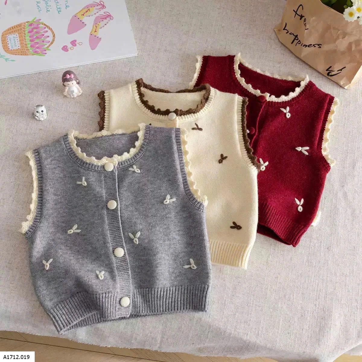 Áo gile len cho bé gái  Giá sỉ 119k