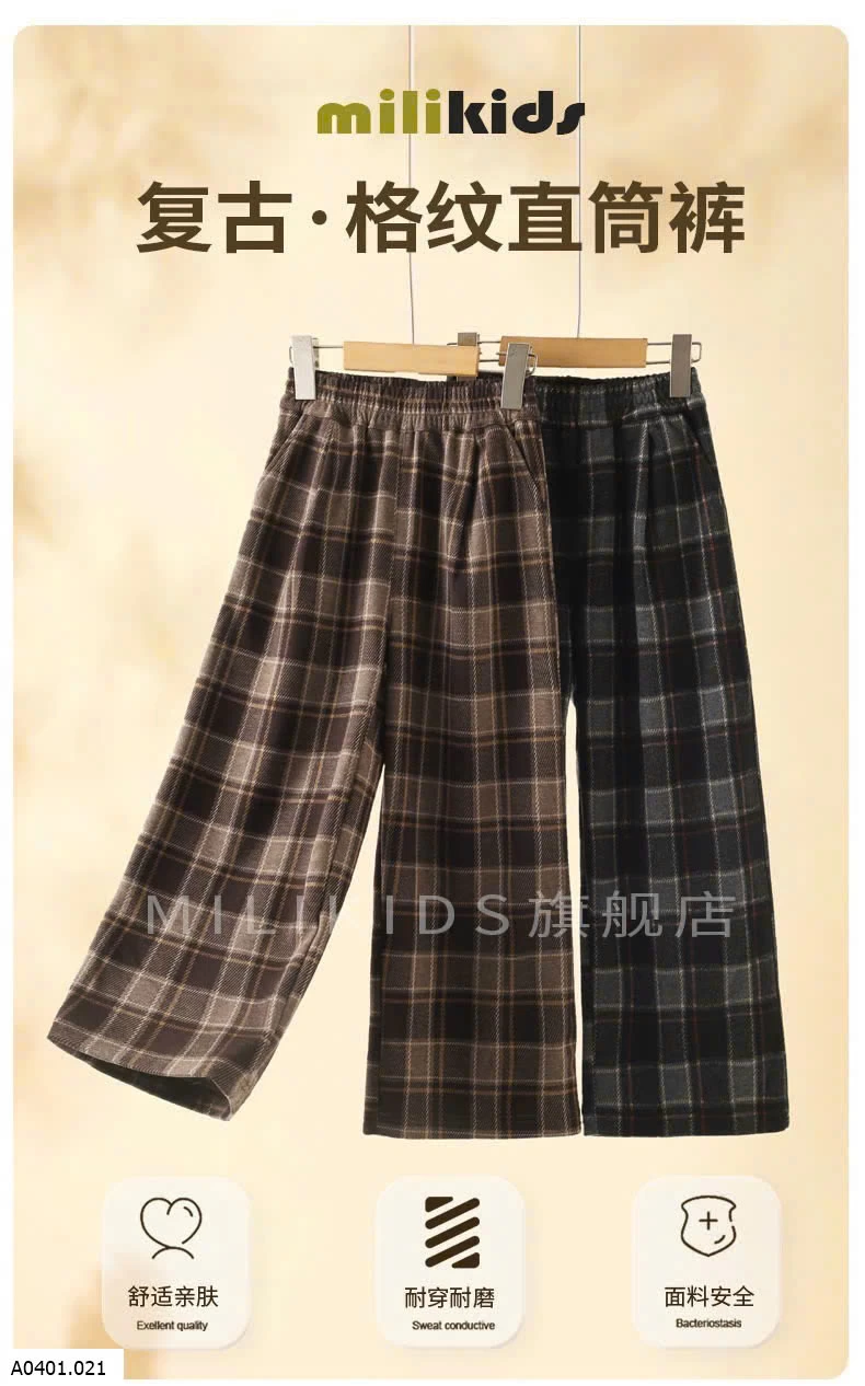 QUẦN SUÔNG KẺ BÉ GÁI HÀNG MILIKID  Giá sỉ Sz 120- 140: #180k Sz120-170 #200k